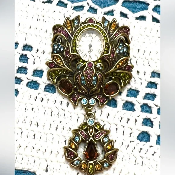 Heidi Daus RARE Watch Fob Brooch “Fob-ulous” a Horologist dream come true!